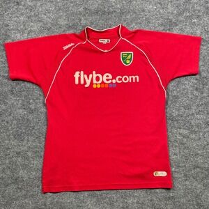 Xara Norwich City FC 2006-08 Away Jersey Red Flybe Sponsor Mens XL